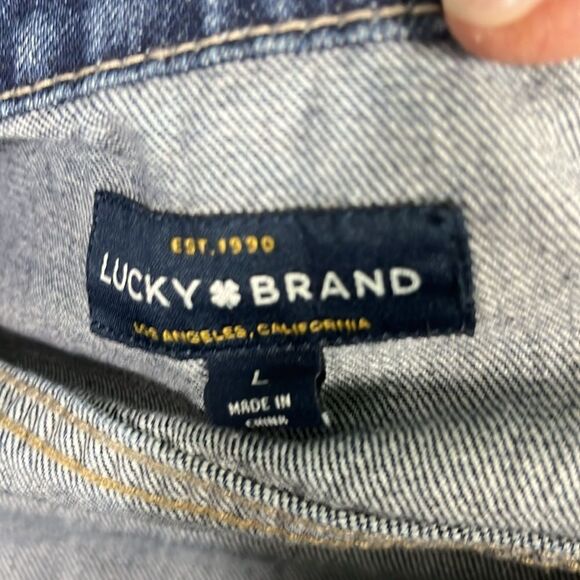 Lucky Brand the tomboy trucker Denim jean jacket size Large - Picture 5 of 6